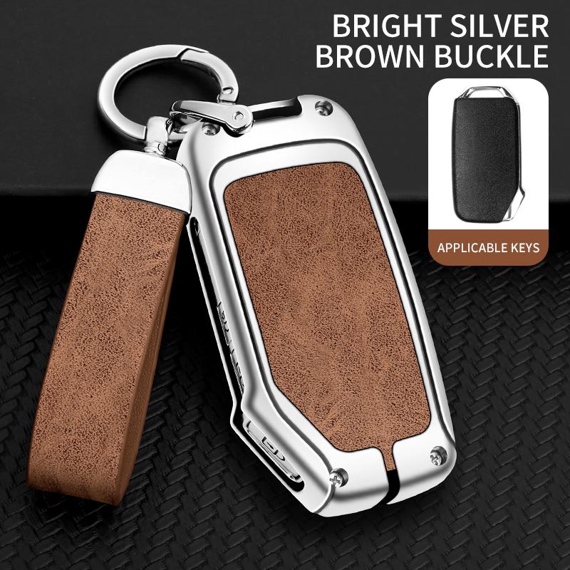 BTNPY1 Metal Leather Car Key Protection Shell Case Cover For Kia Sportage Ceed Sorento Cerato Forte KX3 K5 2017-2020 Auto Accessories