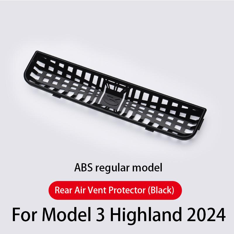 For Tesla Model 3 Highland 2024 Rear Air Vent Cover Center Console Armrest Box Back Conditioner Outlet Filter Grille Protector