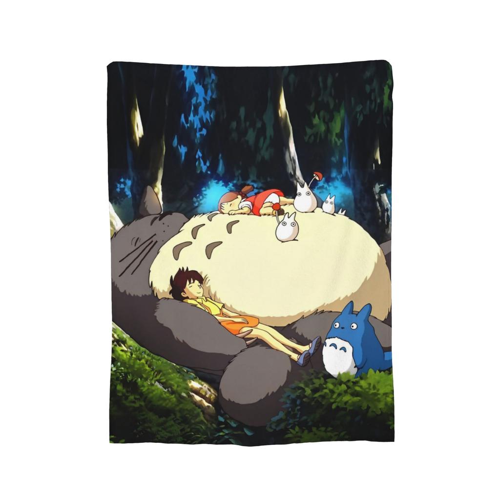 Традиционные вязаные одеяла Некобус Японские Т-Тоторо Кот-автобус Флисовый плед Постельные принадлежности Диван Портативные Мягкие Теплые Покрывала