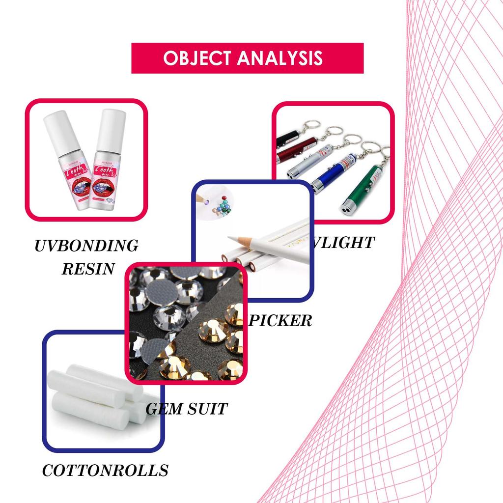 DIY Tooth Kit With Curing Light And Glue, Crystals Jewelry Kit Crystal Ornaments Teeth Diamond Jewelry Decoration For Tooth Decor 30ml