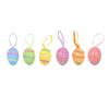 6PCS Colorful Easter Egg Hanging Ornament Foam Simulation Egg Pendant  Happy Easter Decorations