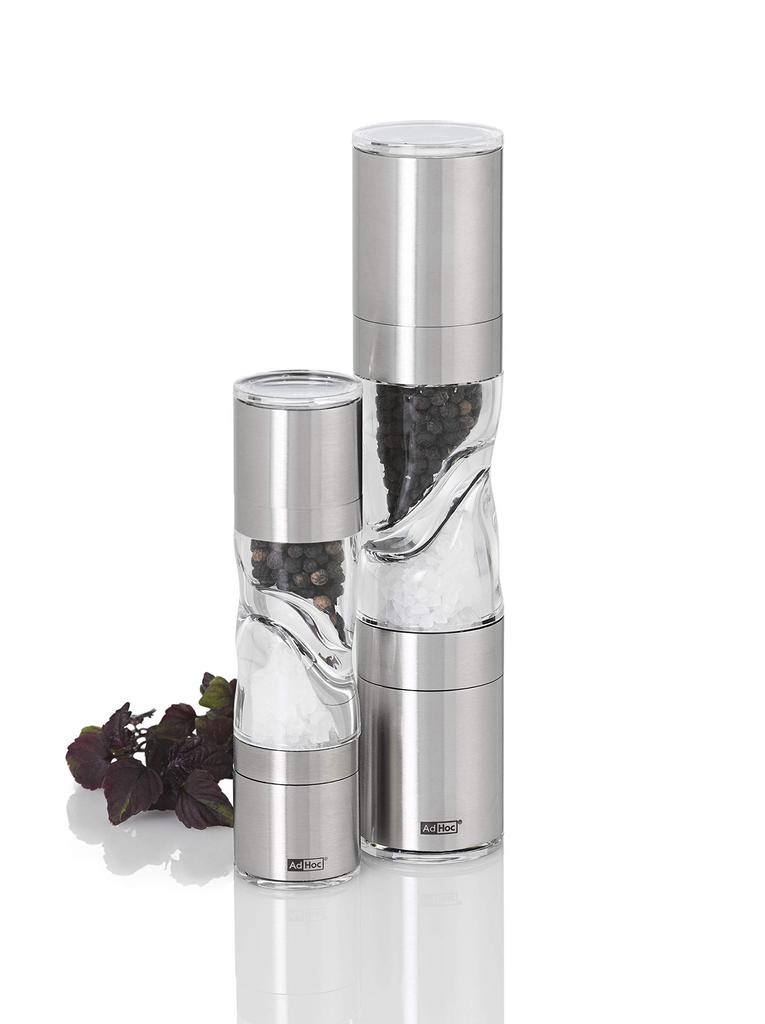 AdHoc Pepper Mill Stainless Steel with Ceramic 120430 [Salt & Large] Cutter®