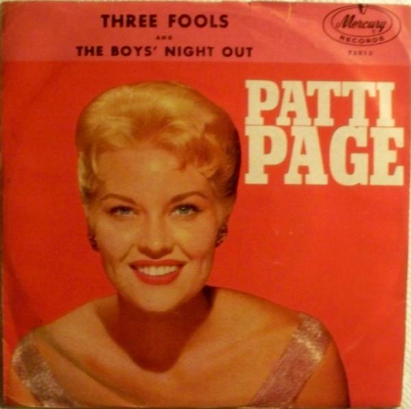 7-дюймовая пластинка PATTI PAGE - Three Fools / The Boys' Night Out 72013 Mercury 1962 US Pop Used