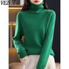 Women's Fashion Casual Fall Winter Solid Color Print Long Sleeve High Neck Sweaters