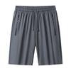 Ice Silk Shorts Men's Summer Thin Outwear Quick Dry Loose Split Casual Pants Men's Running Fitness Sports Middle Pants