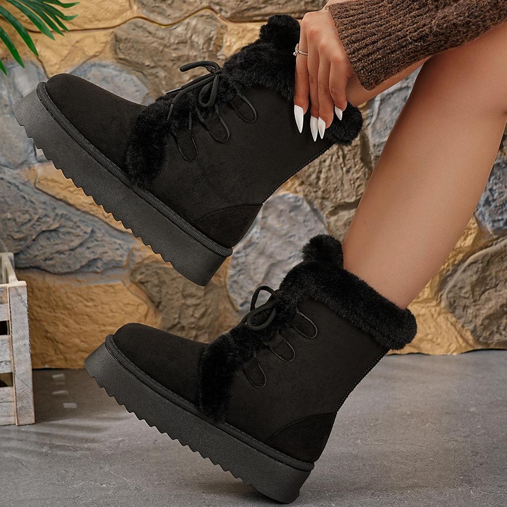 Fashion 2025 Winter Women's Snow Boots New Fashion Plush Platform Shoes Outdoor Warm Boots Women Shoes