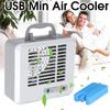 3-Speed Portable Mini Air Conditioner USB Cooling Fan Silent Fast Cool Fan Home Office Rechargeable Mini Desktop Fan Cooler Grey