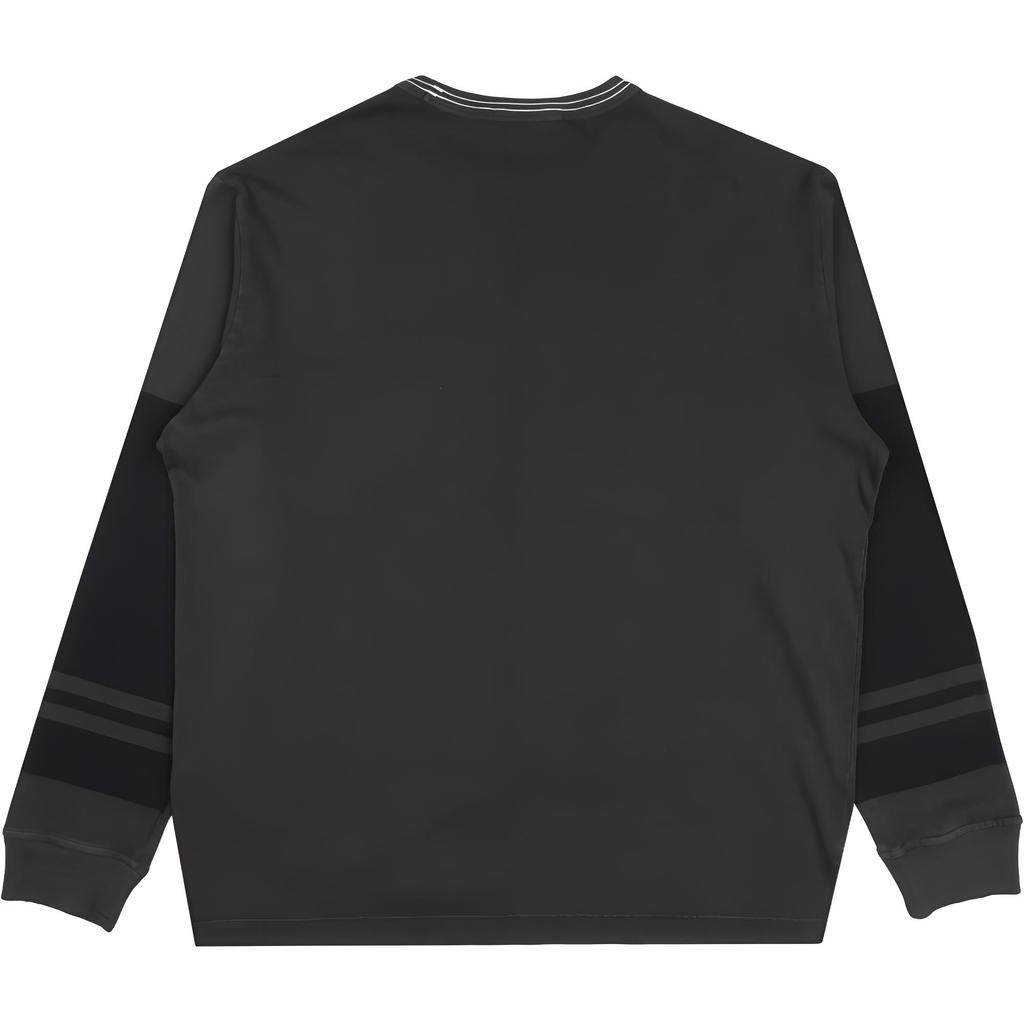 STONE ISLAND Пуловер с круглым вырезом, полосатый, с логотипом в виде букв, приталенный, с длинным рукавом, мужская толстовка, угольный 8015206X4-V0165