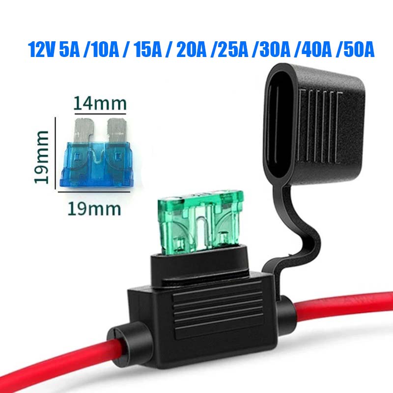 Car Fuse Holder Mini Blade Adapter Splash-proof Box for 12V 30A In Line Cutoff Switch Socket Damp Proof Waterproof Air Fusible Fuses4