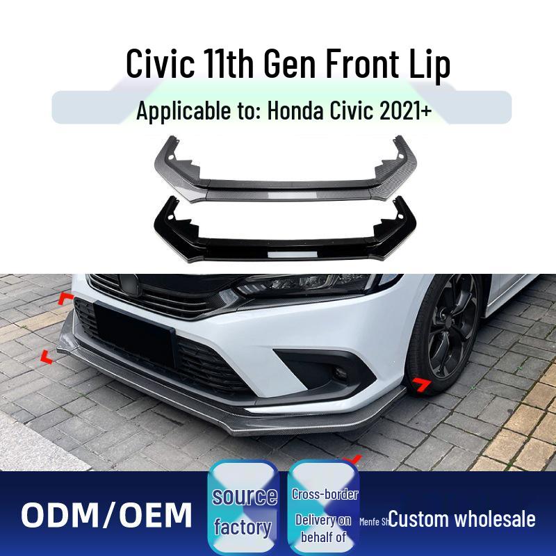 Honda Dai Civic Передний сплиттер и угловые накладки на бампер Комплект кузова Спойлер Модификация