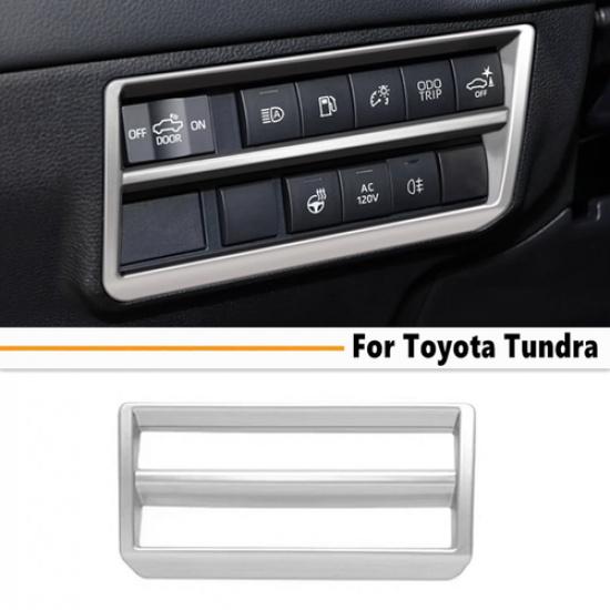 For Toyota Tundra -2025 Silver Car Headlight Switch Button Panel Cover Trim