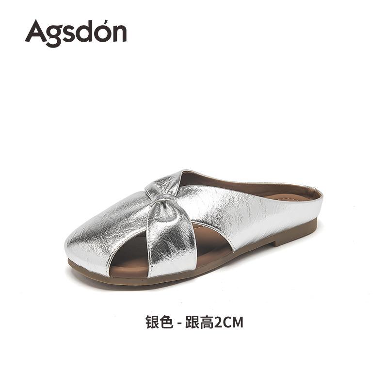 Augustine bag head half slippers women's 2025 new summer wear with skirt one pedal cold slippers for pregnant women