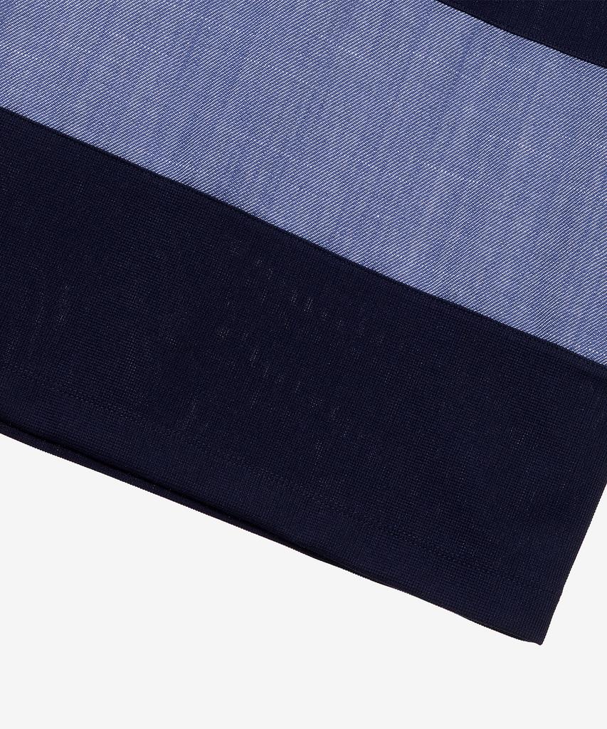 MINDBRIDGE [Couture] Linen-Like Block Color Block Oversized Collared T-Shirt