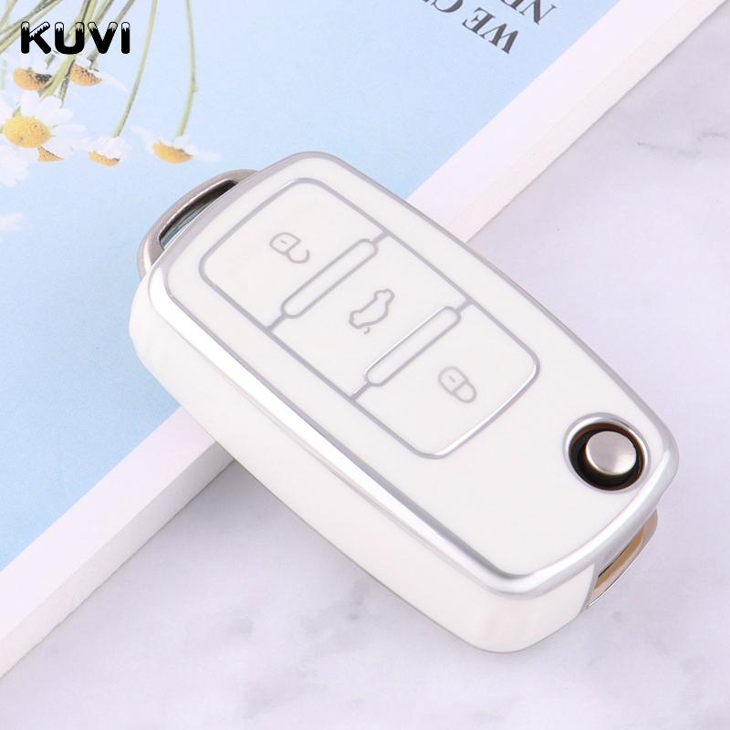 2 Кнопки ТПУ Чехол-Оболочка Для Ключа Автомобиля Для Vw Volkswagen Amarok Polo Golf 4 5 6 Mk4 Bora Jetta Altea Alhambra Passat B5 B6 B7