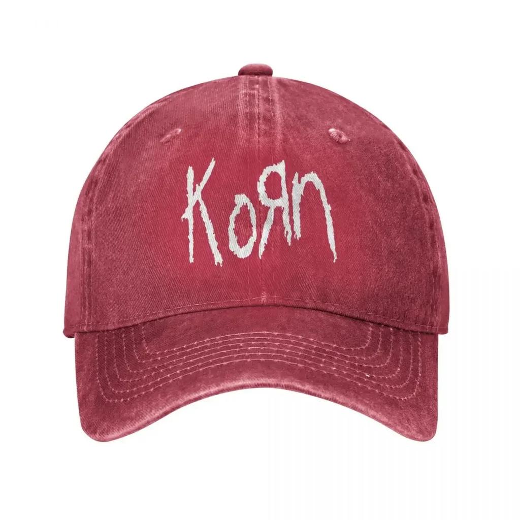 Korn Band Logo Baseball Caps Casual Distressed Washed Sun Cap for Men Women Outdoor Running Golf Hats Cap