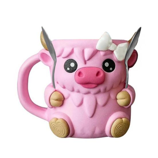 Держатель для пинты мороженого «Хайлендская корова», держатели для эскимо, держатель для пивной банки, изолированный держатель для мороженого со скрытым ящиком для закусок и ложками