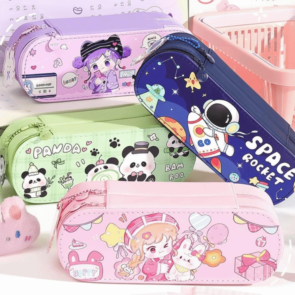 Layered Structure Multi-Functional Pencil Box Cartoon Storage Box For Primary School Students