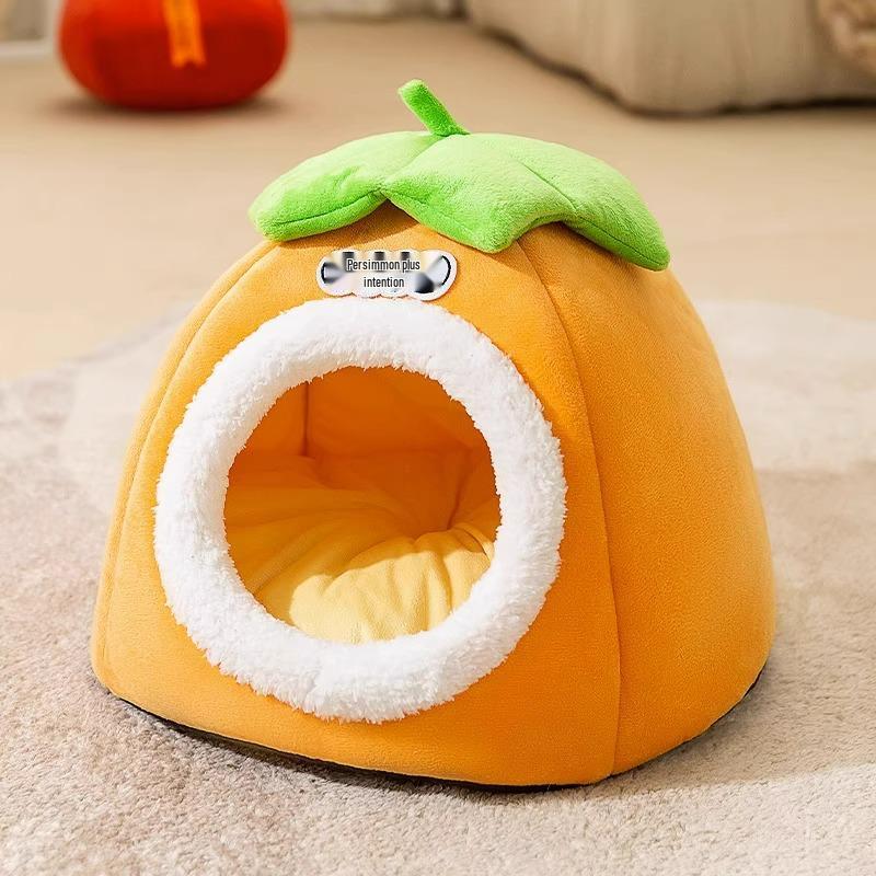 Cozy Autumn/Winter Pet Nest: Warm, Thick, Semi-Enclosed for Cats & Large Dogs
