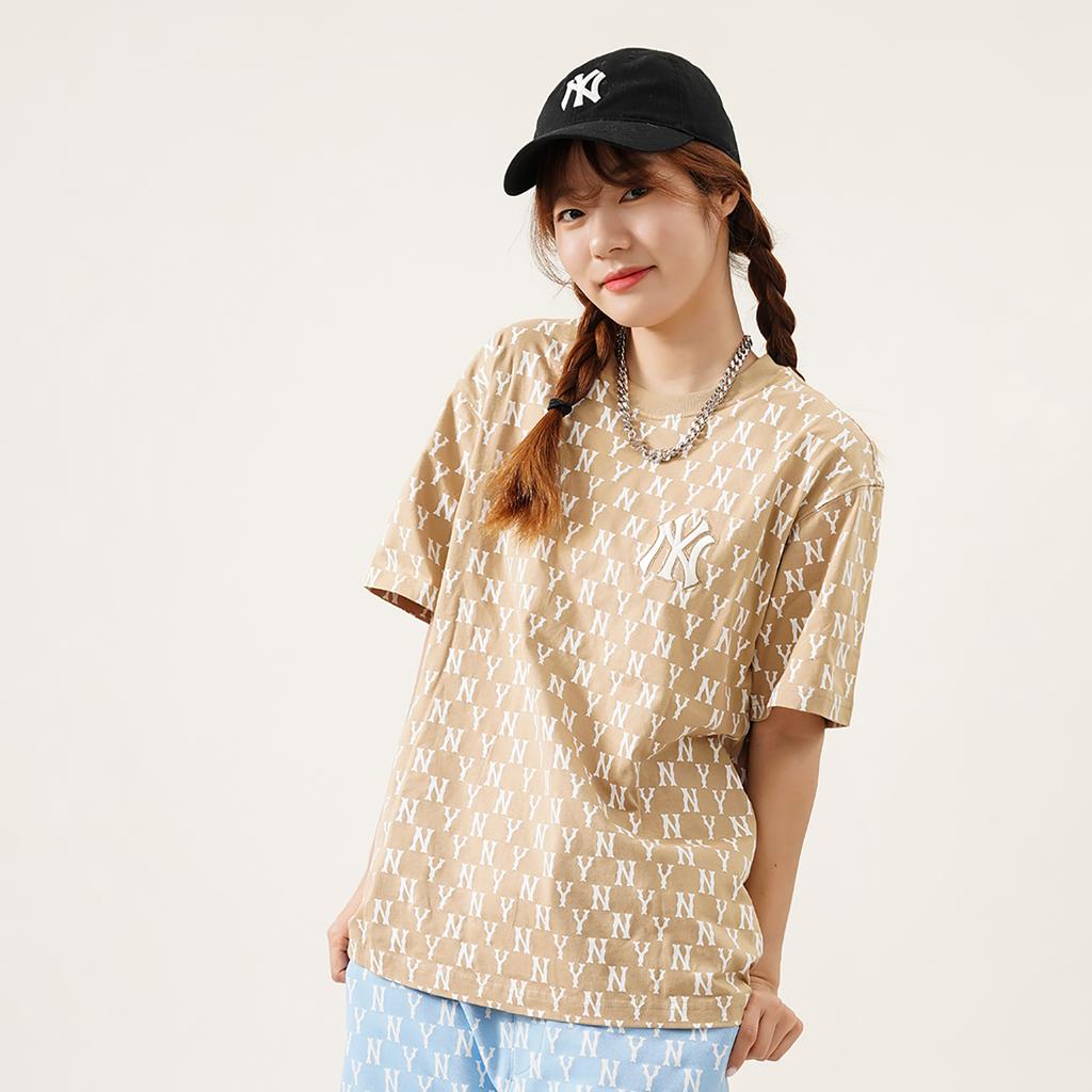 New MLB Base Logo T Shirts Unisex Beige 3ATSM1023-50BGD