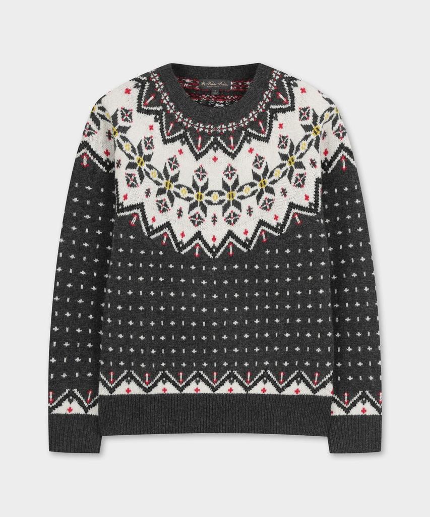 BROOKS BROTHERS Wool Nordic Crewneck Sweater (Multi) (Bbwrmmf404)