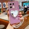 Для Infinix Hot 50 Pro Plus 50i 40 30i Note 40 30 Smart 10 9 8 7 Любовное зеркало с хрустальной цепочкой Гальванизированный мягкий чехол
