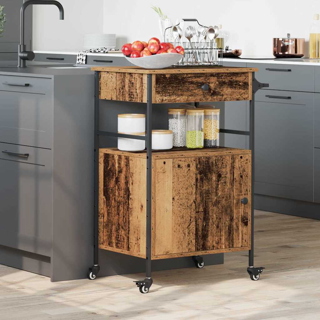 Kitchen Trolley Reclaimed Wood 56 x 43 x 89.5 cm Engineered Wood