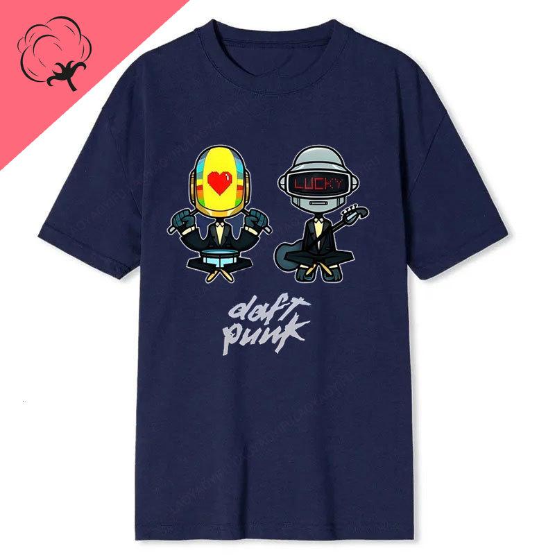 Camisetas Daft Punk Graphic Tshirts Popular Fashion Music Lover Gift Punk Band Cotton Short Sleeve Print Unisex Clothing