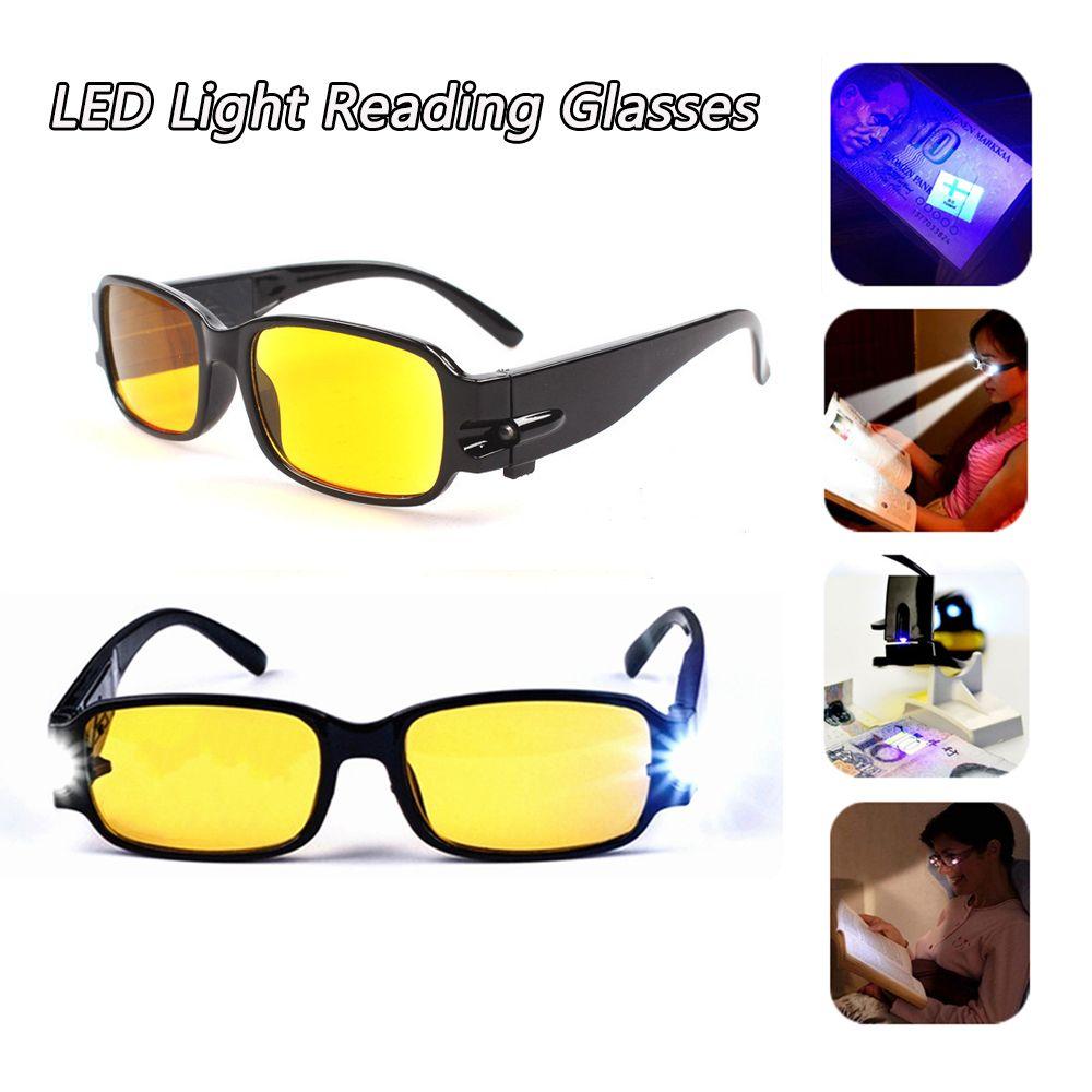 Computer Goggles Clear Yellow UV Protection Night Presbyopic Glasses Reading Glasses LED Light