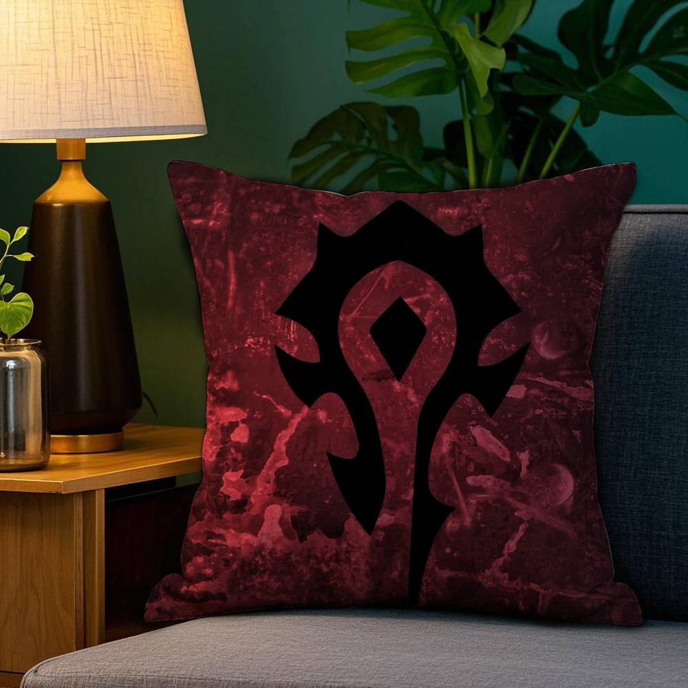 Подушка с принтом World of Warcraft WWOW, чехол из плюшевой ткани, мягкий, двусторонний, чехол для диванной подушки, декоративные чехлы для подушек
