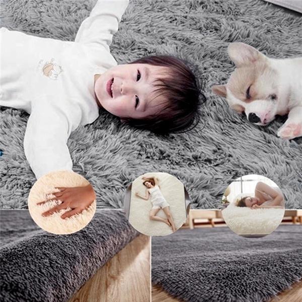 New Rainbow Rug Oversied Fluffy Plush Rugs Large Size Anti-slip Floor Mats Tie-Dye Art Carpet Shaggy Kids Room Living Room Bedside Rug