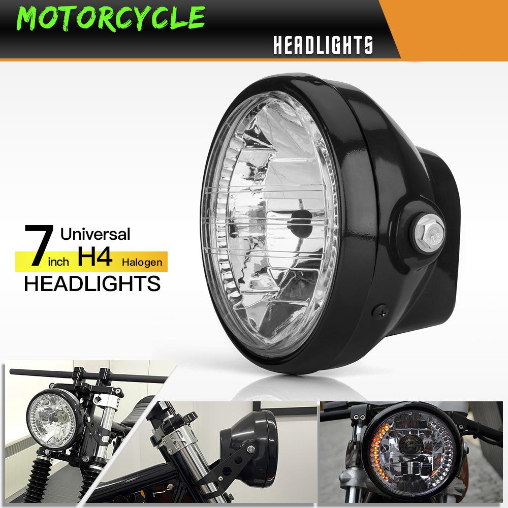Universal 7 Inch Motorcycle Headlight H4 35W LED Head Lamp 9 Wires Turn Signal Light 12V H4 HeadLamp For Harley Bikes Curisers