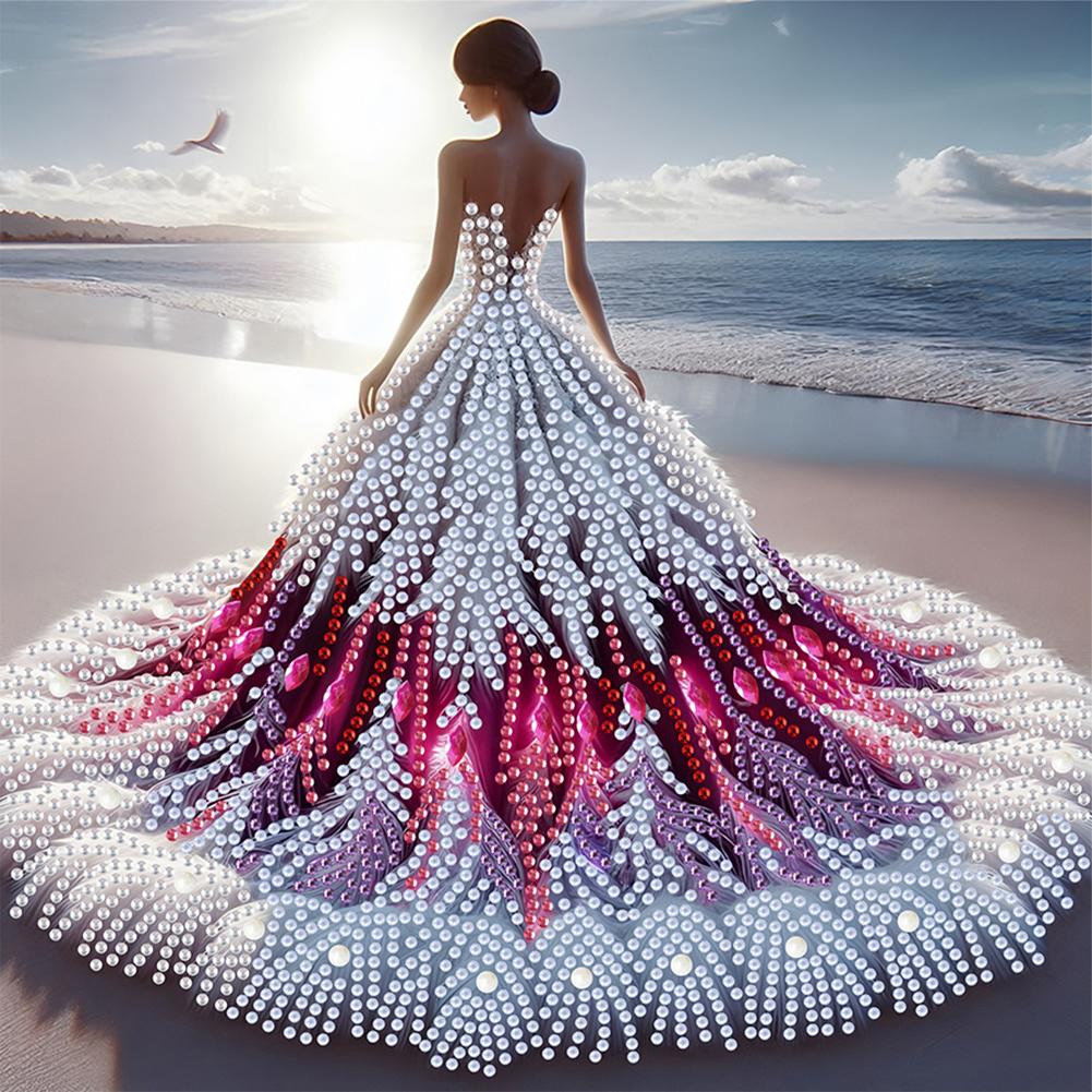 Набор для алмазной вышивки 5D DIY с частичной выкладкой специальными стразами, украшение для искусства, красивая девушка, украшение для дома, рождественские подарки на день рождения, 30x30 см