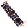 Russian Charoite, Topaz Gemstone Handmade 925 Sterling Silver Bracelet 7-8" H1m21