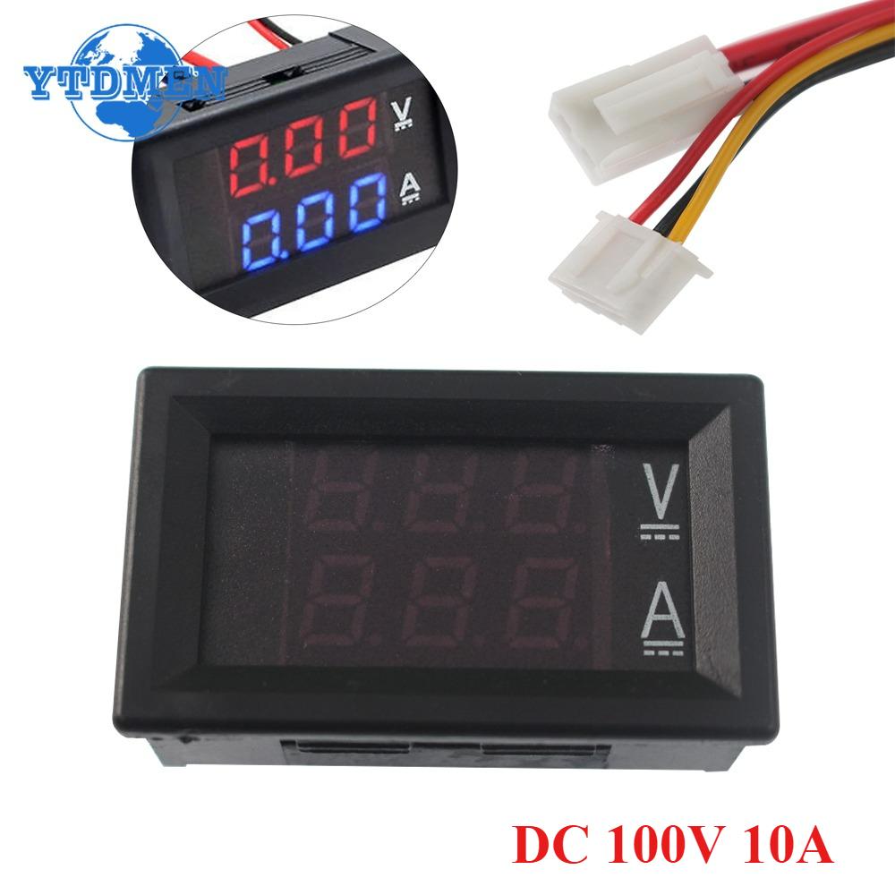 DC 0-100V 10A Цифровой вольтметр амперметр Светодиодный дисплей Модуль DSN-VC288 Светодиодный амперметр Двойной цифровой вольтметр Измеритель Напряжение Ток