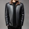 Clothes Winter New Fashion Urban Lapel Leather Jacket Men's Mink Fur Integrated Warm Leather Jacket