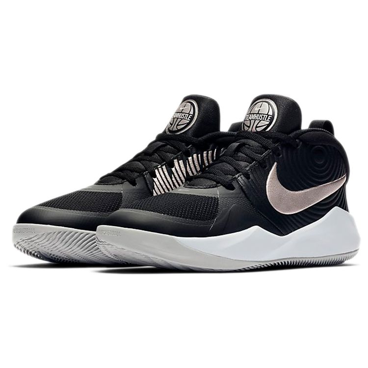 Nike Детские кроссовки Team Hustle D9 GS Black Metallic Silver Wolf-Grey White AQ4224-001