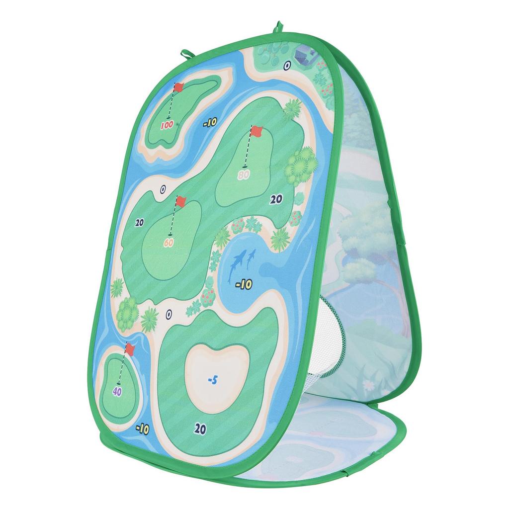 Golf Game Mat Set Throwing Hitting Kit Portable Golf Practice Set 3 In 1 for Children Outdoor Indoor