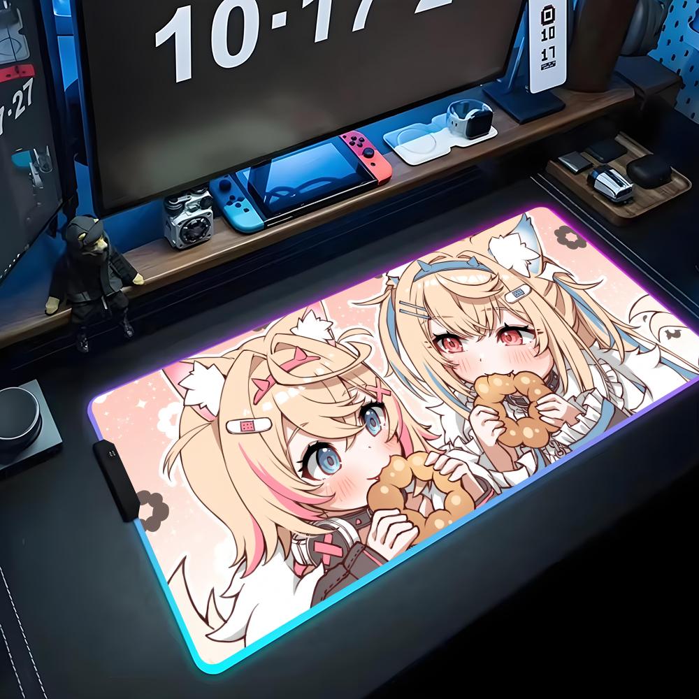 Fuwamoco Коврик для мыши RGB Игровой коврик для мыши Большой светодиодный коврик Настольный коврик для ПК Светящийся коврик для мыши Большие коврики для клавиатуры Настольный коврик с подсветкой