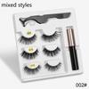 3 Pairs Eye Makeup Magnet Lashes Magnetic False Eyelashes Liqiud Eyeliner Beauty Kit Mink Eyelash