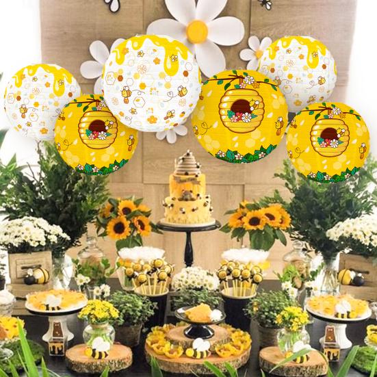 Подвесной бумажный фонарь, украшение, экологически чистый, без запаха, легко собирается, бумажный фонарь с пчелиной тематикой, украшение для праздничной вечеринки