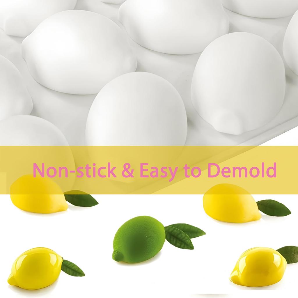 Fresh lemon-shaped 15-cavity silicone baking mold white