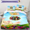 3pcs Duvet Cover Set (1*Duvet Cover + 2*Pillowcase, Without Core), Candy Crush Saga Print Soft All‑Season Bedding Set, Home Bedroom Decor Gift