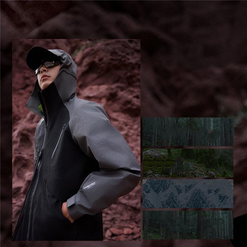 Li Ning CF Su Wan Long Jia Series Professional Anti-Rain Outdoor Windproof Rain Jacket With Hood Unisex Jacket Black AFDT825-1