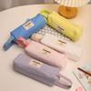 Korean-style Minimalist Hand-held Canvas Candy-colored Pencil Case High-appearance-level Study Stationery Storage Bag