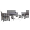 Day and Night - Day and Night Garden Furniture 4 Pieces and Cushions Anthracite Gray Synthetic Rattan