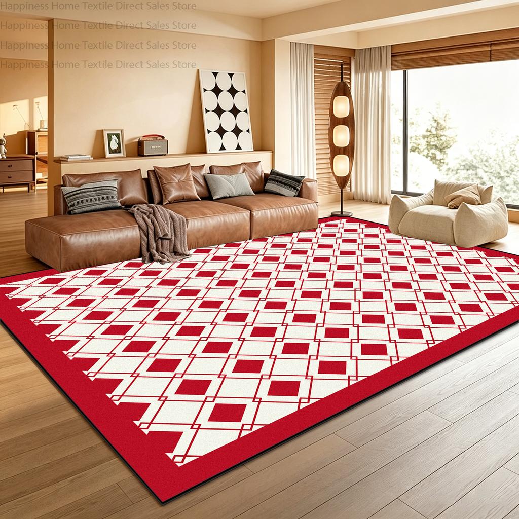 Modern Retro Geometric Living Room Area Carpet Decoration Home Anti Slip Washable Bedroom Cloakroom Mat Soft Plush Office Rug