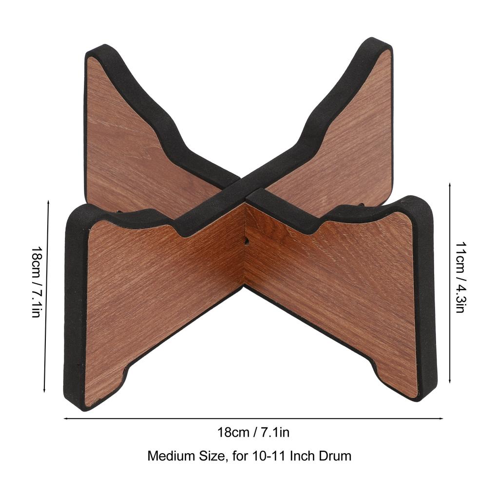 Эфирный держатель для барабана Силиконовый звукоизоляционный слой Съемная деревянная подставка Дисплей для хэндпана Язычковый барабан