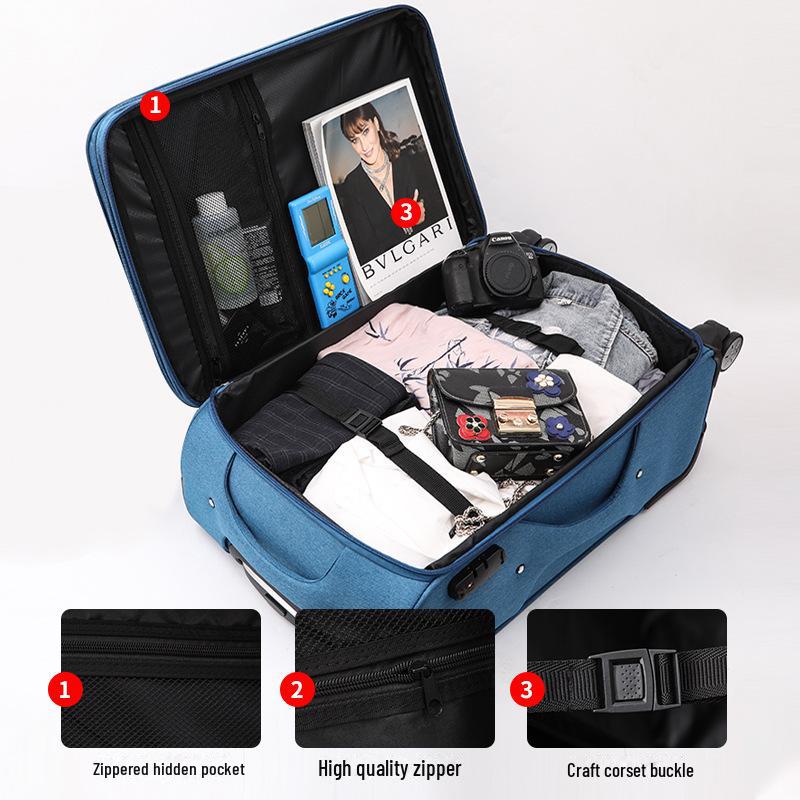 Чемодан из ткани Оксфорд с универсальными колесами, 24-28-дюймовая холщовая тележка для мужчин