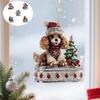 Christmas Ornament 2D Flat Acrylic Santa Claus/Snowman/Puppy Christmas Tree Hanging Ornaments for Holiday Tree Window Wall Decor