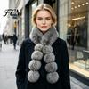 Fashionable Winter Neck Accessory Women Faux Fur Scarf, Warmer with Magnetic Buckle, Soft Fluffy Elegant Draping Design Plush Long Collar for